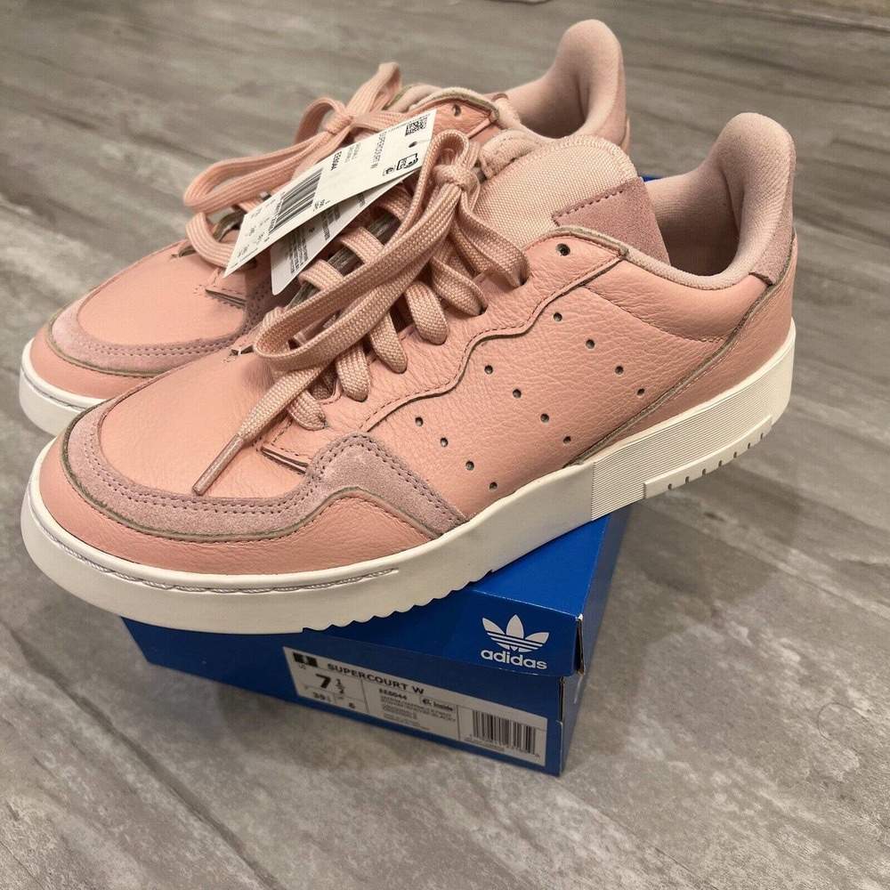 Adidas EE6044 Supercourt Woman's Pink Leather Casual Tennis Shoe Size US 7.5